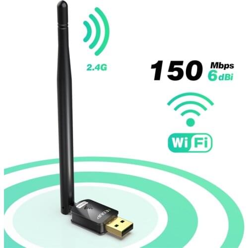 EDUP 150Mbps USB WiFi Adapter High Gain 6Dbi Antenna 802.11n MT7601 Chipset Long Distance Wireless Network Receiver Card for PC