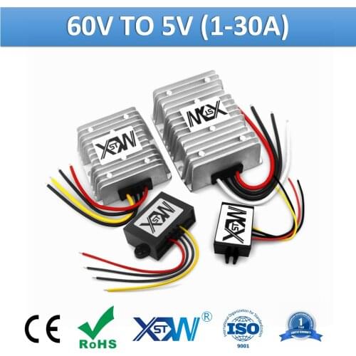 XWST DC DC 24V 36V 48V 60V to 5V Step Down Voltage Converter 20-75v to 5v Buck Voltage Reducer DC-DC Switching Power Supply