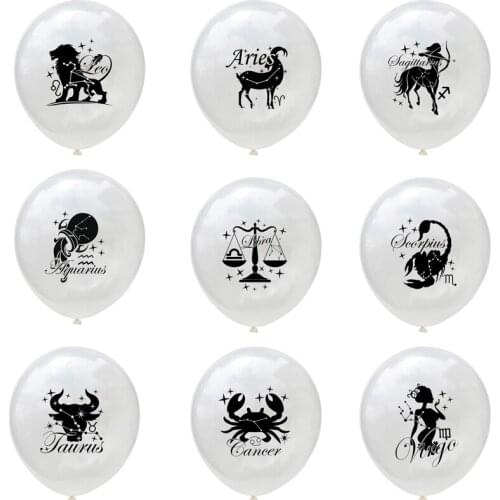 10pcs/lot Cartoon 12 Constellations Zodiac Transparent Latex Balloon DIY Ballons Birthday Party Wedding Home Garden Decor