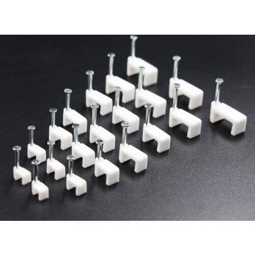 100PCS 4/5/6/7/8/9/10/12MM Flat Path Flat cable clips cable nail wire clips cable clips white