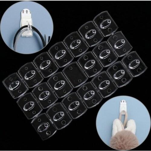20/6PCS Wall Removable Hook Strong Transparent Seemless Cable Clamp Adhesive Hook Rack Bathroom Kitchen Towel Key Hanger