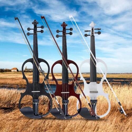 4/4 Electric Violin Fiddle Stringed Instrument Basswood With Fittings Cable Headphone Case For Music Lovers Beginners Antique