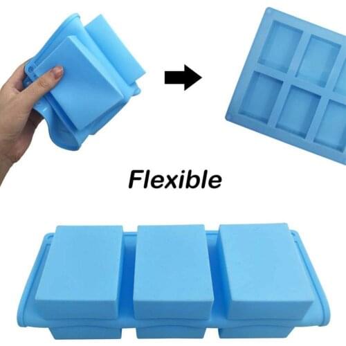 6 Cavity Rectangle Silicone Soap Mold DIY Making Homemade Soap Bathroom Craft Handmade Mould For Home Cake Making Soap H5B6
