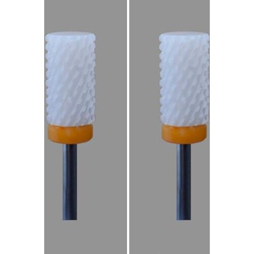 White-Ceramic Nail Bits- 6.6mm Barrel Nail File,Grit---0079