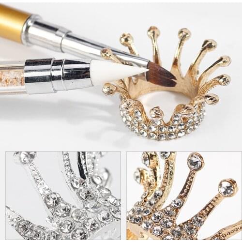 1Pc 2 Color Crown Shaped Nail Art Pen Holder Retro UV Gel Pen Stand Storage Rack Manicure Tool,Pen Holder, Nail Art Pen Holder