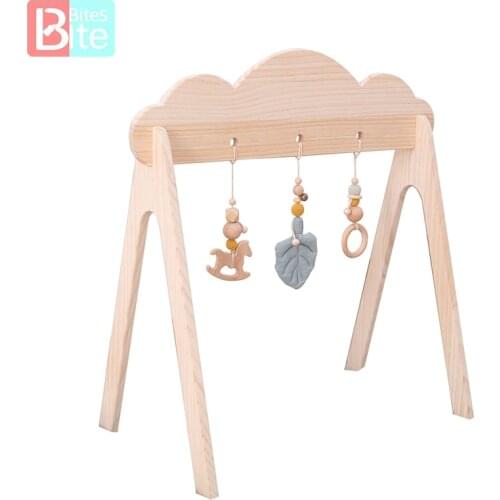Baby Gym Pendant Rattle Toys Beech Ring Jouet Bebe Gym Playmat Wood Pendant Sensory Ring-Pull Cartoon Gift Toys For Newborn