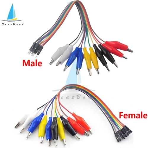10PIN 20cm 30cm Double-end Alligator Clips Jump Wire Male Female Crocodile Clip Test Lead Jumper Wire Electrical DIY Connection
