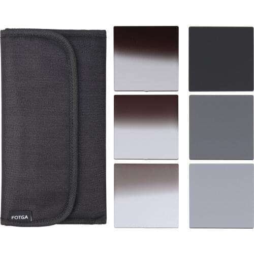 Fotga 6 pcs 4x4 100mm Square Filter Neutral Density Full +Graduated ND2 ND4 ND8 Filters Set for Matte box