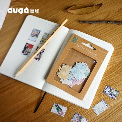 Classic Travel Stamps Stickers Retro Sticker Travelers Notebook Planner Decorative Sticker School Vintage Stationery