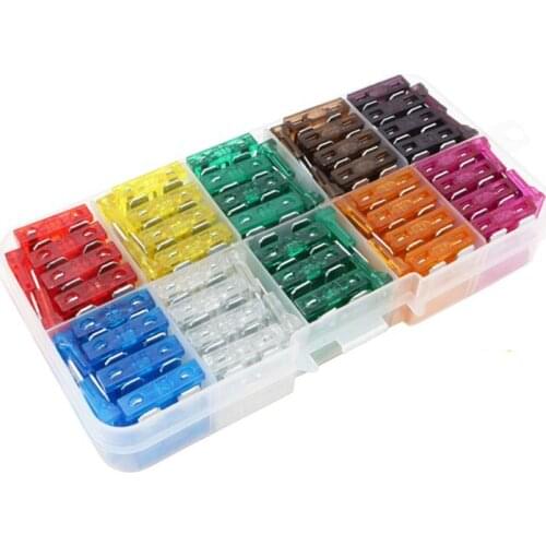100Pcs Profile Small Size Blade Car Fuse Assortment Set for Auto Car Truck 2A/3A/5A/7.5A/10A/15A/20A/25A/30A/35A Fuse with Plast