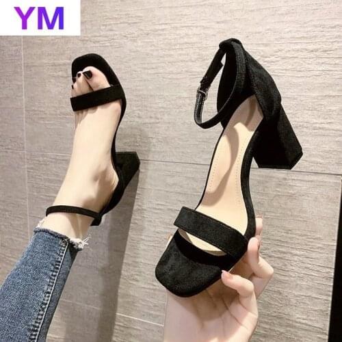 Hot 2021 Woman Sandals Fashion Open Toe Buckle Outdoor Plus Size 34-39 Zapatos De Mujer Tacon Tacones Altos Mujer Sexy 34-39