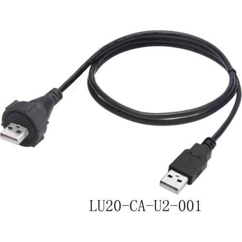LSHITECH USB2.0 Type A Data Extension Cable Waterproof IP67 USB Female Socket Panel Bass Industrial M20 Connector With Cap