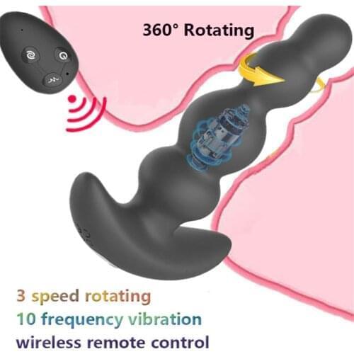 360° Rotating Prostate Massager Scrotum Vibrator Anal Plug Wireless Remote Control Butt Plug Erotic Adult Sex Toy For Man Gay 18