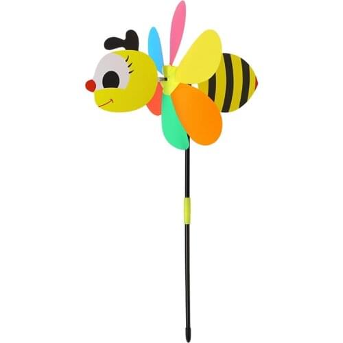 New Cute 3D Insect Large Animal Bee Windmill Wind Spinner Whirligig Yard Garden Outdoor Lawn Decor New Drop shipping