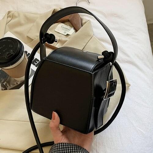 Solid Color Pu Leather Small Crossbody Bag 2021 New Box Design Shoulder Handbags and Purses