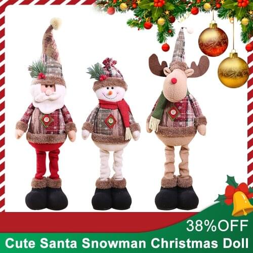 Christmas Decoration Doll Cute Santa Snowman Deer Shaped Doll Home Decor Christmas Tree Hanging Ornament 2021 New Year Gift