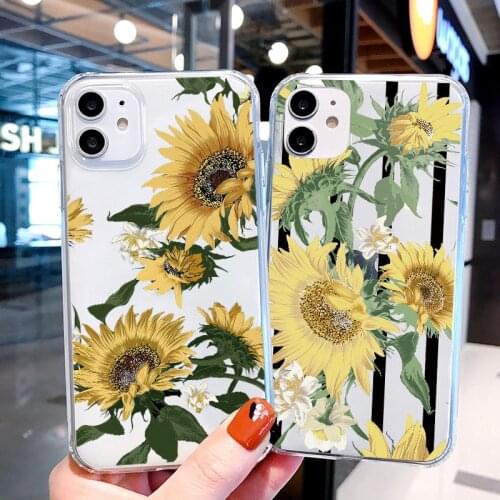 Simple Rose Flower Phone Case For iphone XR X XS Max 12 11 Pro Max 6s 8 7 Plus SE2020 Fashion Floral Leaf Soft Clear Cover Funda