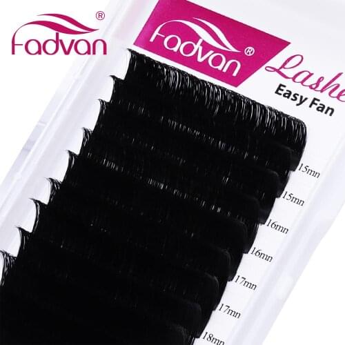 Fadvan Super Long Easy Fanning Eyelash Extensions Blooming 0.05/0.07/0.10 15-20mm Mixed Faux Mink Fan Lashes