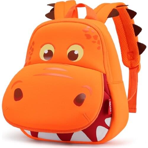 3D Big Mouth Hippo School Bags for Boys Cartoon Animals Design Kindergarten Kids Schoolbag Girls Backpack Mochila Escolar