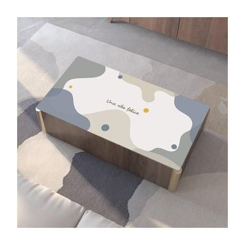 Modern Simple Color Block Solid Color Crystal Plate Soft Glass Living Room Coffee Table Mat Dining Table cloth