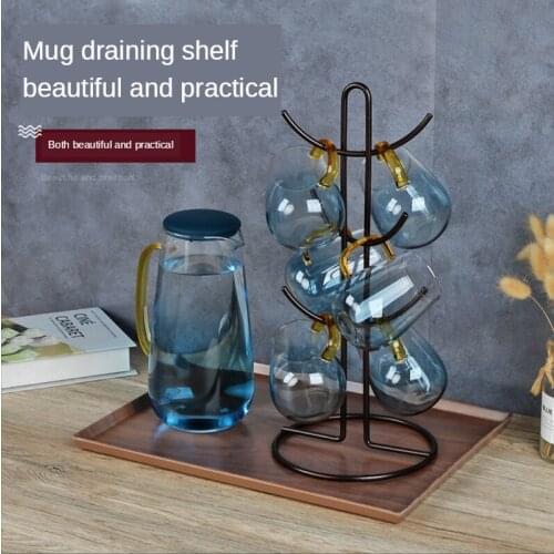 Suit Water Cup Rack Drain Tray Rack Storage Creative Tea Cup Rack Upside Down Mug Rack Kettle and Cups