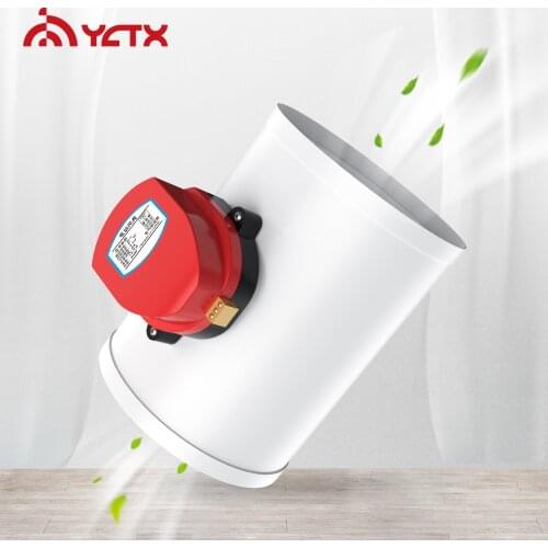 YCTX HVAC ABS plastic motorized air valve electric damper valve duct solenoid check valve for pipe ventilation 220V 12V 24V