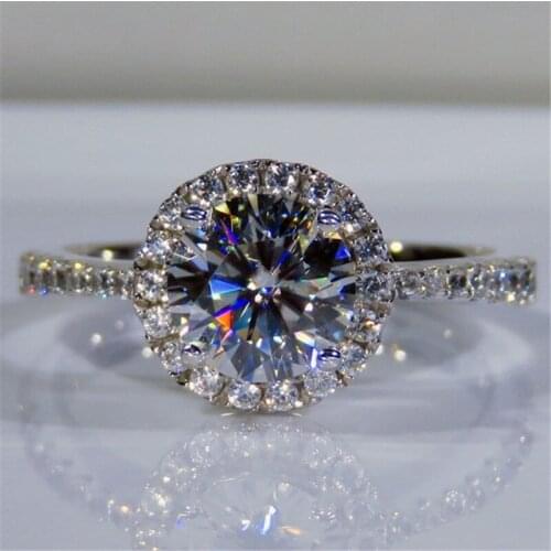 Solitaire ring 925 Sterling silver 1ct AAAAA Sona Zircon cz Luxury Wedding Band Rings for women Bridal Statement Party Jewelry