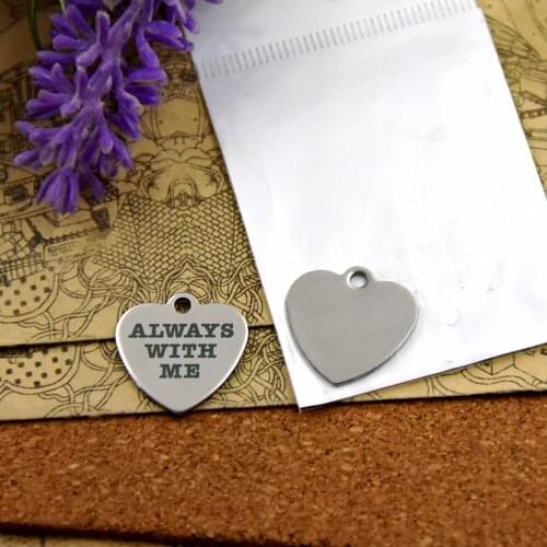 10pcs--stainless steel charms"A lways with me"5 style for choosing DIY Charms pendants