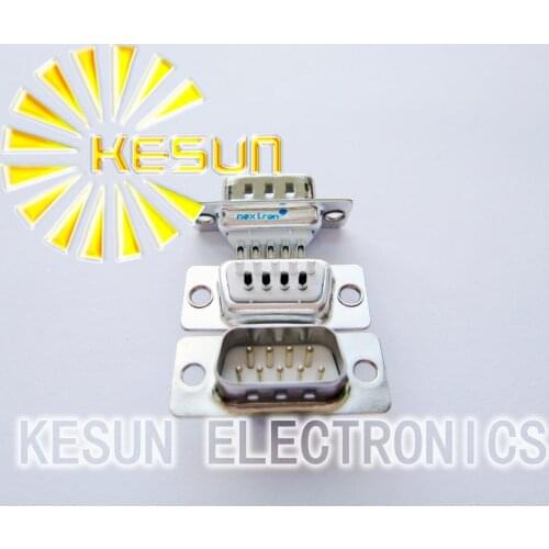 100pcs/lot Nextron DB9 Male Withe 2.77mm Solder Serial D-Sub Connector 1U Gold High Quality