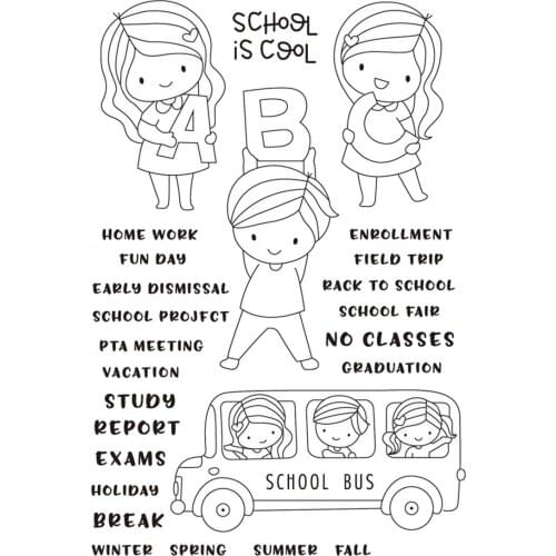 11x16 Girl boy by car TBig ice cream ransparent Clear Stamps Silicone Seals for DIY scrapbooking photo album Card Making