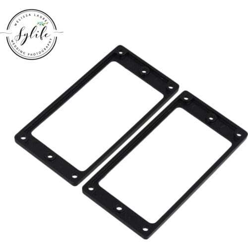 2pcs Metal FLAT Humbucker Pickup Mounting Ring Black