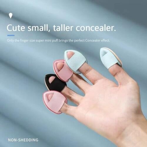 3PCS Mini Cosmetic Puff Professional Dropship Shape Facial Fingertip Mini Puff Concealer Cushion Finger Sponge Puff Makeup Tool