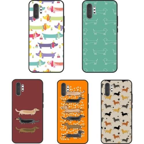 Cute Dachshund Sausage Dog Case For Samsung Galaxy S21 Ultra Note 20 Note 10 9 S8 S9 S10 Plus S10e S20 FE Back Cover