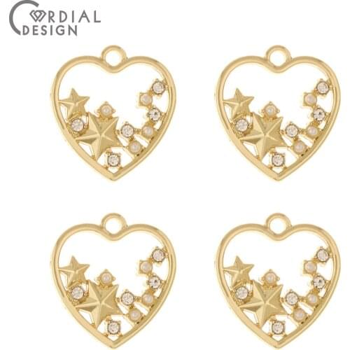 Cordial Design 100Pcs 18*20MM Jewelry Accessories/Hand Made/DIY/Rhinestone Pendants/Heart Shape/Jewelry Findings & Components