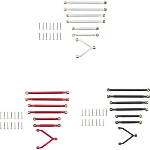 For Axial SCX24 90081 1/24 RC Crawler Car Metal Pull Rod Link Linkage Tie Rod Kit Upgrade Parts Accessories