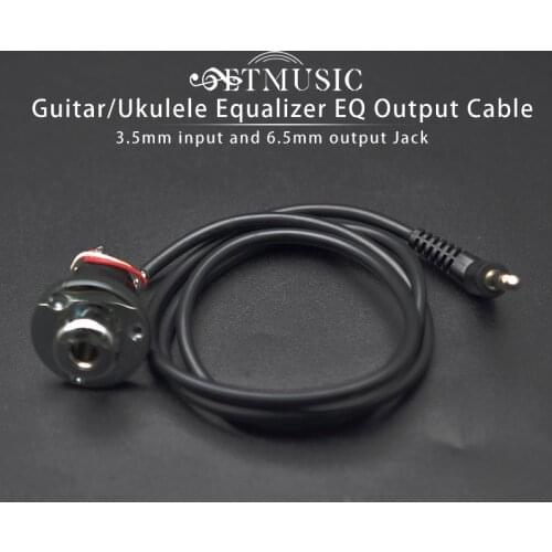 Acoustic Guitar Piezo Pickup EQ Cable Replacement Hookup Wire 3.5mm Plug and 6.35mm Output Stereo Jack Socket with Endpin Cover
