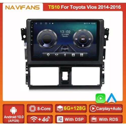 IPS Android 11 Car Radio For TOYOTA YARIS VIOS 2014 2015 2016 Multimedia GPS Nav Player Auto Stereo 2din 4G WIFI Support DVR OBD