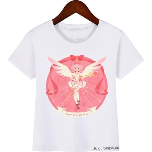Kawaii Kids T Shirt Sayaka Beautiful Girl Anime Cartoon Pattern T-shirt Cute Girl Cartoon T Shirts Summer Fashion New Kid Tops