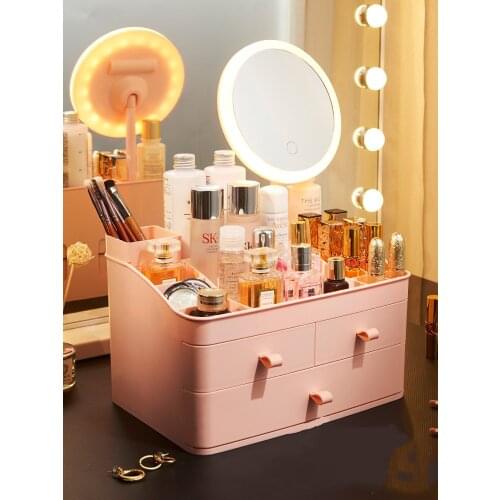 Hot-selling cosmetics storage box drawer type plastic book desktop finishing dressing table skin care lipstick jewelry rack
