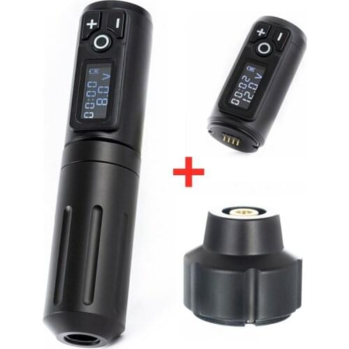 Plus Wireless Tattoo Machine Pen Powerful Coreless Motor 1950mah Battery Pack Portable Professional Tattoo Equipment