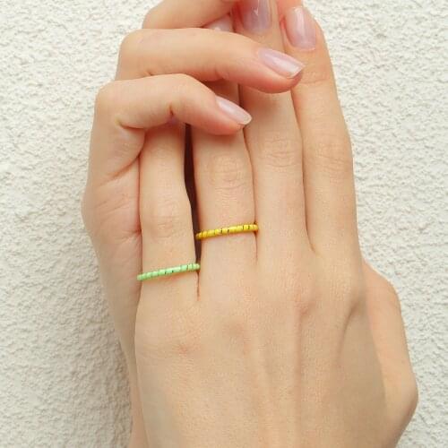 Women Twisted Colorful Enamel Simple Design 2 Pieces Ring Set