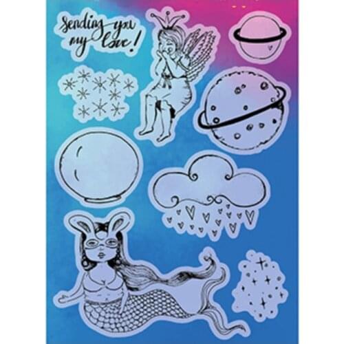 Mermaid Transparent Clear Silicone Stamp/Seal for DIY scrapbooking/photo album Decorative clear stamp M13800