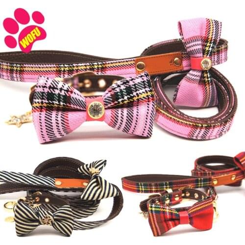 WOFUWOFU PINK Luxury Dog Leash Collars，Cat Leash，Designer Dog Leash ，Fashion Dog Collar，Gift Box - The Best Gift For Pets