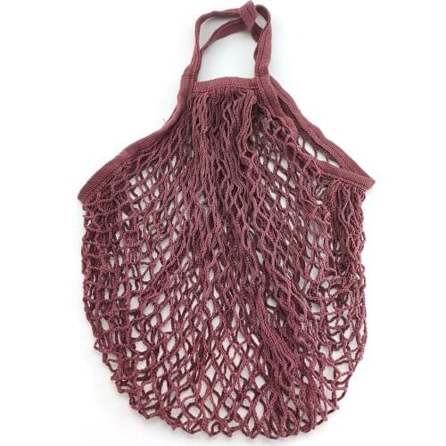 Mesh Shopping Bag Reusable Woven String Handbag Fruit Storage Totes Bag Morandi Net Woven Bag Shop Grocery Tote Bag Greenism