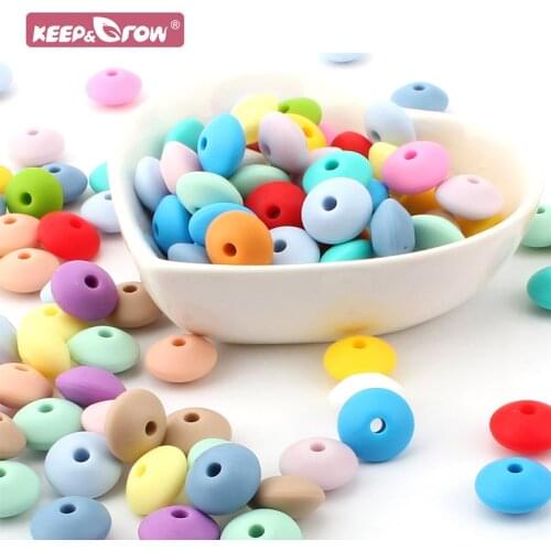 Keep&Grow 500pcs Silicone Lentil Beads Baby Teething Toys DIY Pacifier Chains Accessories Baby Oral Care Teether Products Abacus