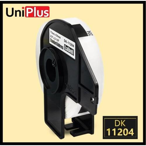 UniPlus DK-11204 Printer Paper Roll for Brother QL1050 QL-500 QL-1100 QL570 800 17*54mm High Adhesive Label Die Cut Sticker 1204