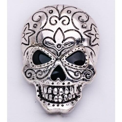 Vintage Western Style Holloween Punk Skull Pin Brooch Fashion Ornament Jewelry Accessories for lady 3pcs x