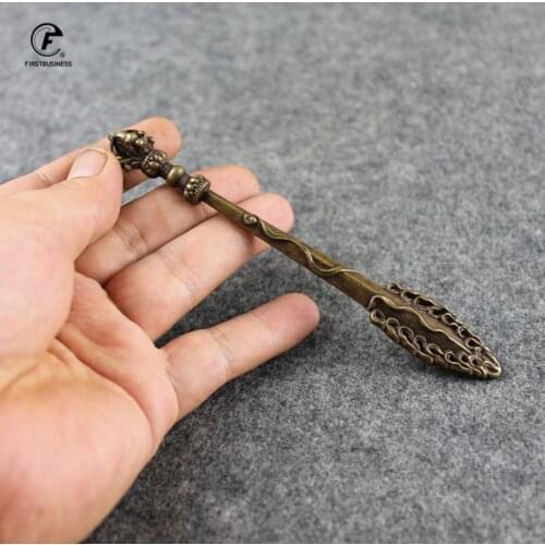 Vintage Pure copper BIG Tibet multiplier Tea Knife Office Tea Ceremony Accessories Pattern Big Needles Cutter Puer Tea Pry Tools