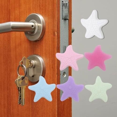 Starfish Shape Door Lock Protective Sticker Thickening Mute Handle Door Protective Bumpers Buffer Guard Stopper Pad Sticker