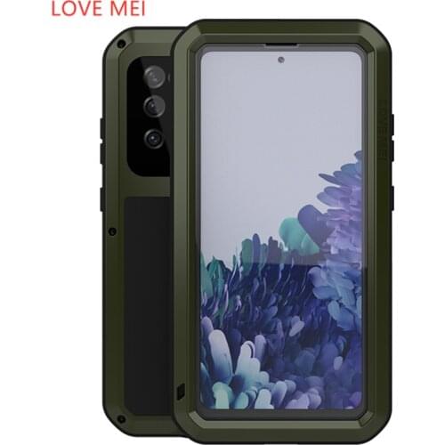 Love Mei Metal Tempered glass Full Protective Cover For Samsung Galaxy S20 FE 5G Case Heavy Duty Armor Shockproof Waterproof